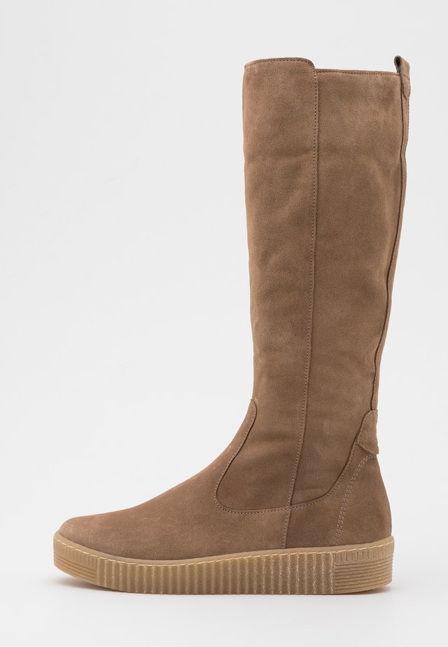 beige stiefel damen flach