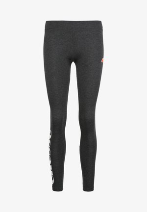 Szare legginsy o dopasowanym kroju, wykonane z miękkiego materiału. Posiadają białe logo na lewym udzie oraz małe kolorowe logo na pasku.