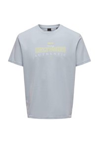 Only & Sons Print T-shirt - weiß hellblau