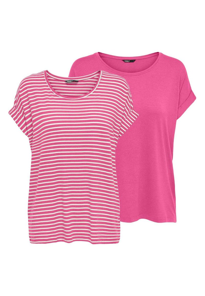 ONLY MOSTER 2 PACK - Camiseta estampada - gin fizz w  cd stripes
