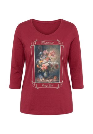 Ulla Popken, VON LANDEN BOUQUET GRAPHIC TEE - Langærmet T-shirt - claret