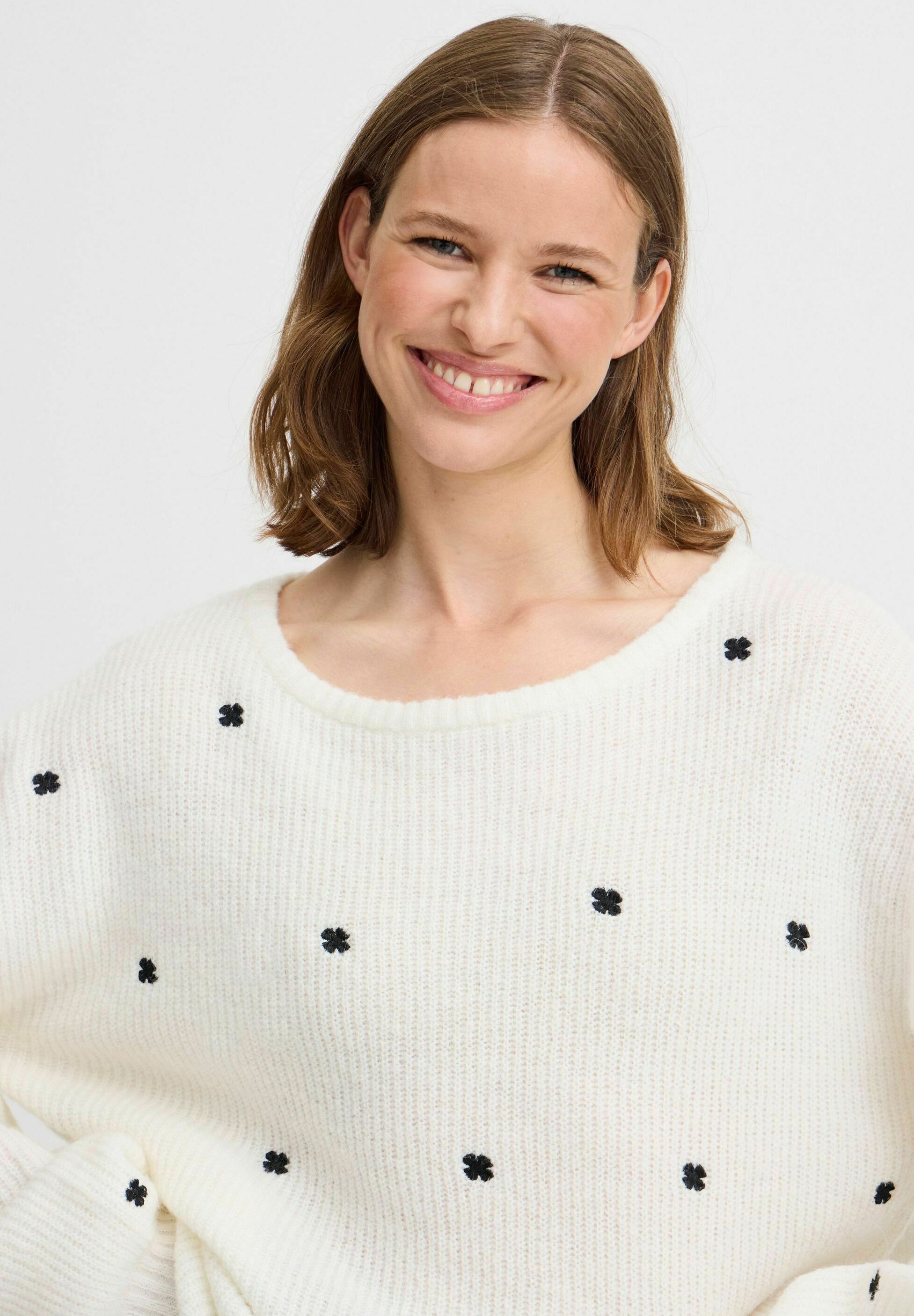 売れ筋商品|||ビーヤング ニット&セーター レディース アウター BYOTIKI EMBROIDERY JUMPER - Jumper - marshmallow mix BYOTIKI Pullover in marshmallow mix colour | b.young