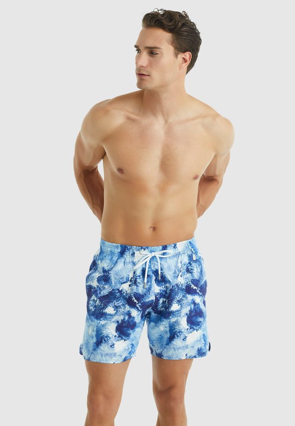EFFECT MIT BEIN - Badeshorts - denim effect print