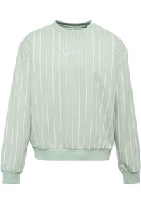 SMALL SIGNATURE PINSTRIPE CREW - Sweatshirt - light mint white