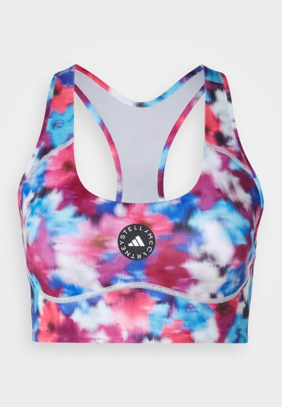 adidas by Stella McCartney BRA - Športni modrček s srednjo podporo - signal cyan/real pink/clear onix