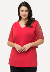 Ulla Popken GLITTERSTEENTJES V-HALS - T-shirt con stampa
