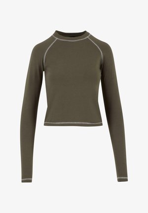 Urban Classics CONTRAST - Bluză cu mânecă lungă - olive