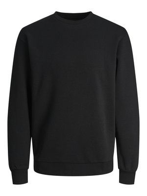 Zwarte sweatshirt van katoen met een ronde hals, lange mouwen, ribgebreide manchetten en zoom, met een gladde textuur en geen zichtbare patronen.