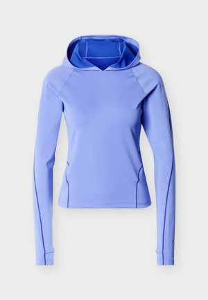 Αθλητικό κορμάκι μακρυμάνικο με κουκούλα σε ανοιχτό μωβ χρώμα, με εφαρμοστή γραμμή και εμφανείς σκουρότερες ραφές στα μανίκια και τις πλευρές.