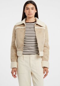 Jachetă din imitație de piele - beige