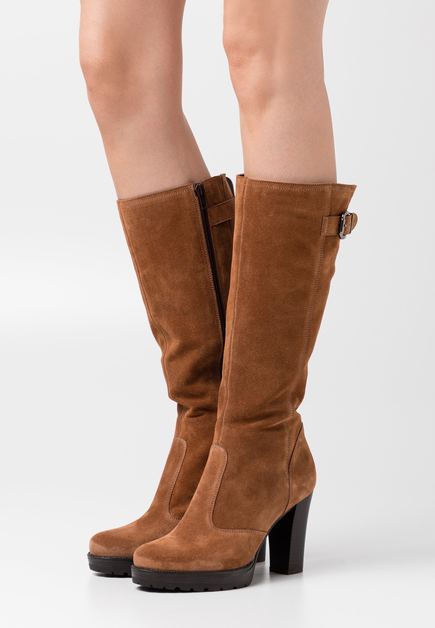 brown heeled boots
