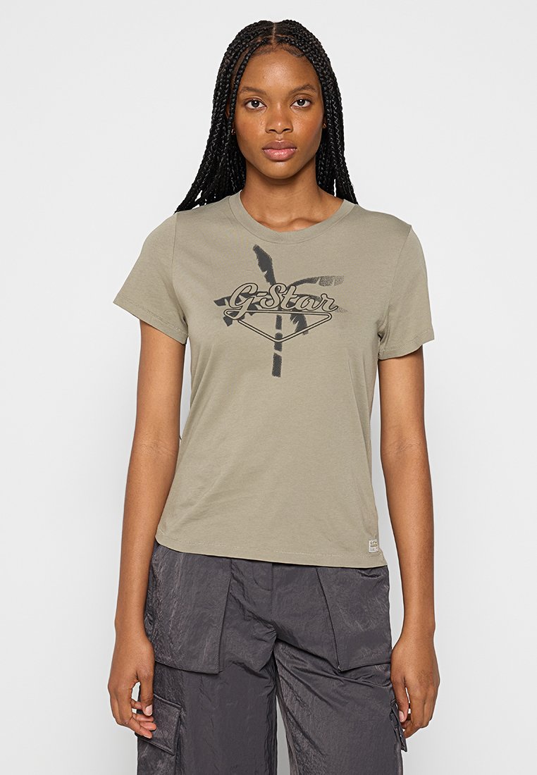 G-Star T-shirt print kaki G-Star T-shirt print kaki