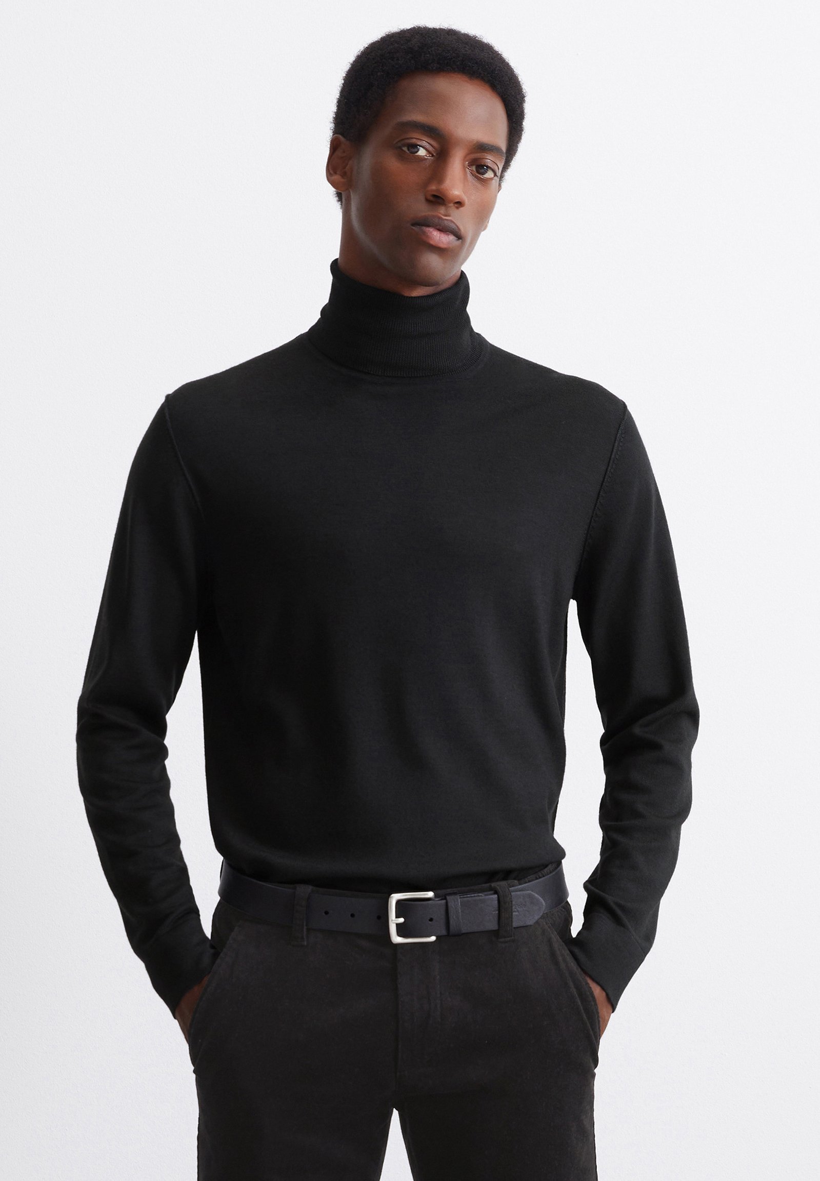 Black Turtleneck Sweater Slim Fit Herren Rollkragen Pullover Marc