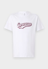 SCRIPT - Majica kratkih rukava s printom - white/deep bordeaux