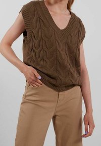 Pieces Triko s potiskem - mottled brown