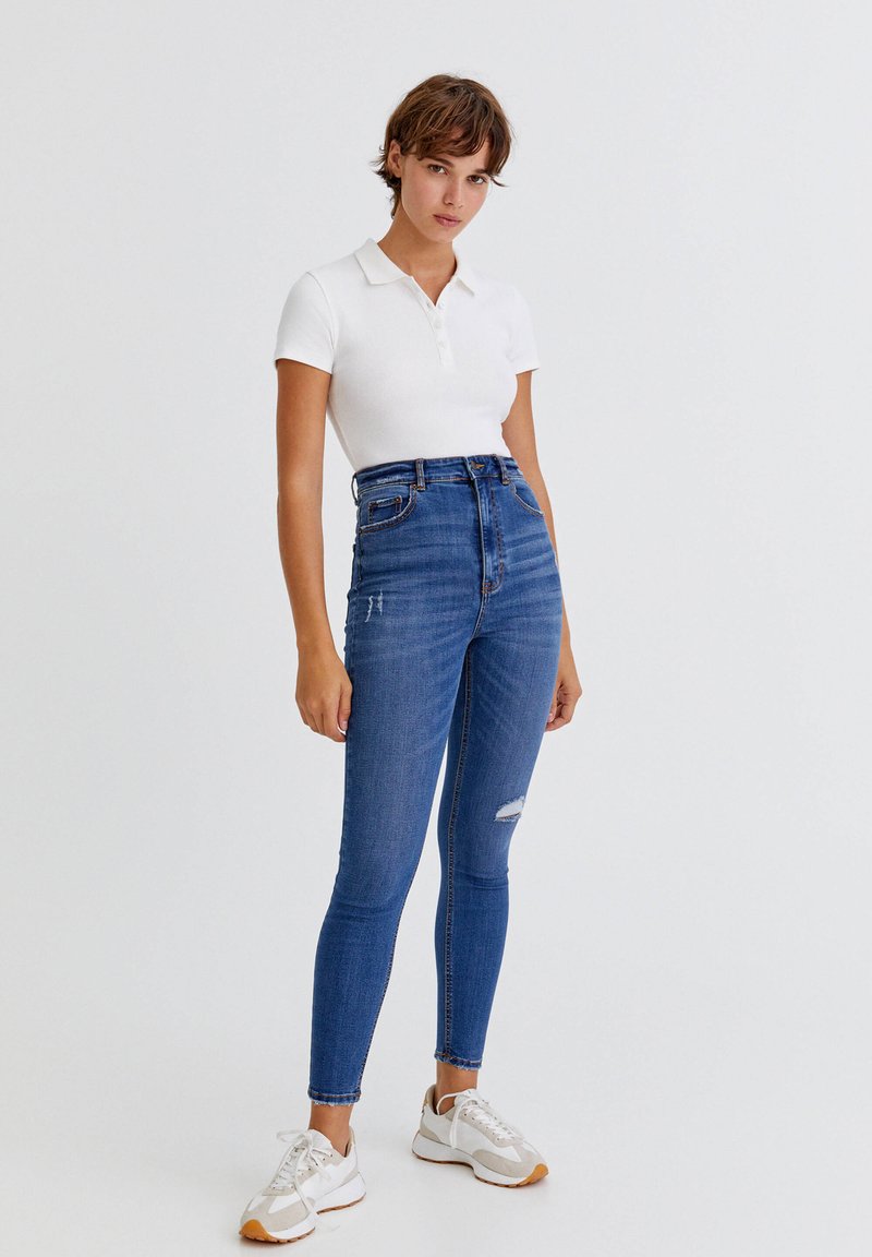 Damen Skinny | PULL&BEAR WITH HIGH WAIST Jeans Skinny Fit dark blue denim/dark-blue denim - ZL20303 Damen Skinny | PULL&BEAR WITH HIGH WAIST Jeans Skinny Fit dark blue denim/dark-blue denim - ZL20303