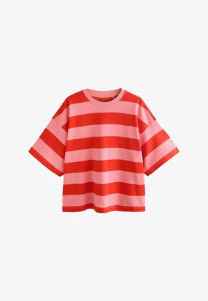Next RELAXED FIT CREW NECK - T-shirt med print - red pink
