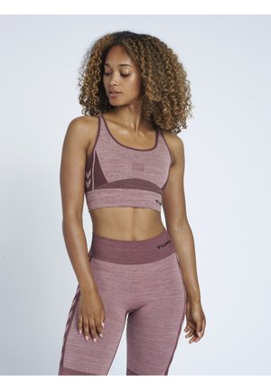 SEAMLESS - Sport-BH med lätt stöd - fudge/woodrose melange