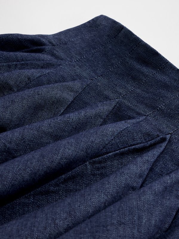 GAP STUDIO PLEATED MINI SKIRT THOMAS - Denim skirt - dark wash indigo3