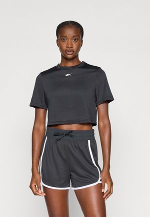 MICHAELA CORE CROP TOP - Apdrukāts T-krekls - black