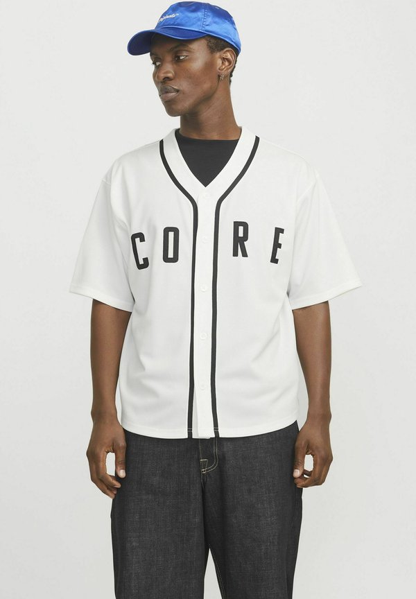 GEDRUCKT BASEBALL - Strickjacke - cloud dancer