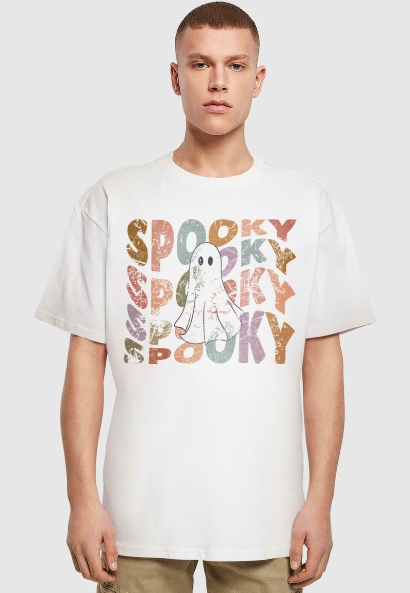 Merchcode HALLOWEEN - SPOOKY GHOST TEE - T-shirts print - white