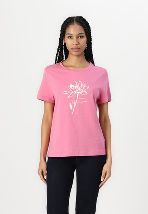 TOM TAILOR CREW NECK - T-shirts med print - bright rose