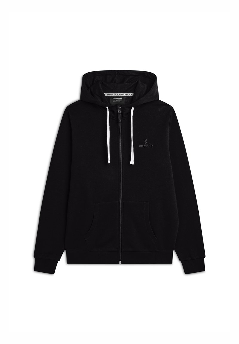 Freddy CAPPUCCIO CON TASCHE MARSUPIO - Felpa con zip - nero