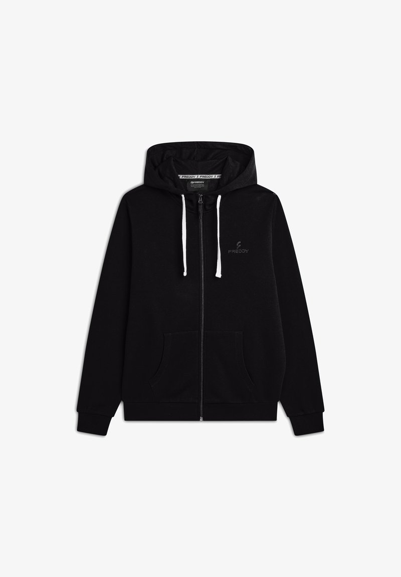 Freddy CAPPUCCIO CON TASCHE MARSUPIO - Felpa con zip - nero