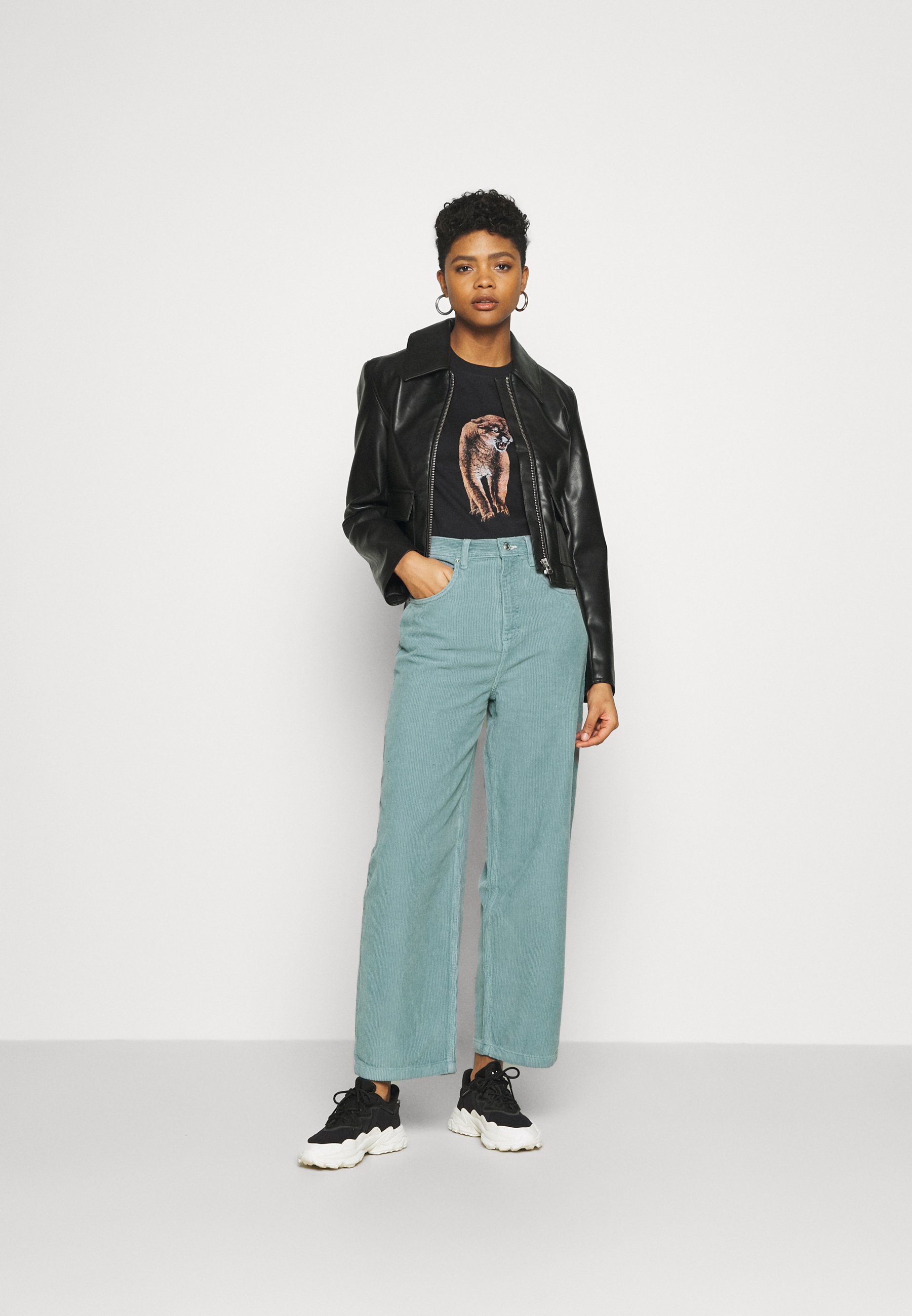 Topshop TEA BAGGY - Trousers - teal 