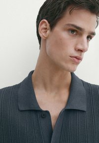 Massimo Dutti SHORT SLEEVE - Shirt - dark blue