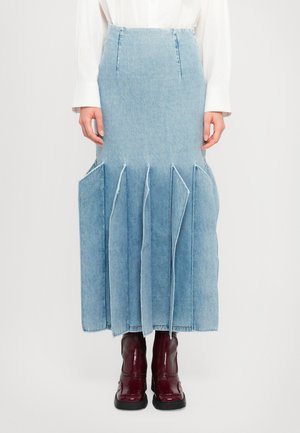 SKIRT WITH PANEL DETAIL - Falda vaquera - light blue