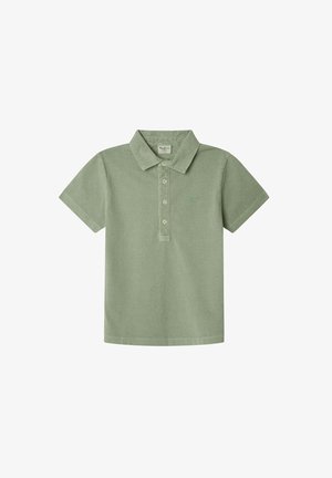 Svetlo zelena bombažna polo majica s kravato, kratkimi rokavi in gumbasto zataknjeno. Diskreten logotip na prsih. Mehka tekstura.