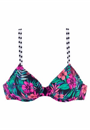 Venice Beach, »SUMMER« - Bikini-Top - marine-bedruckt