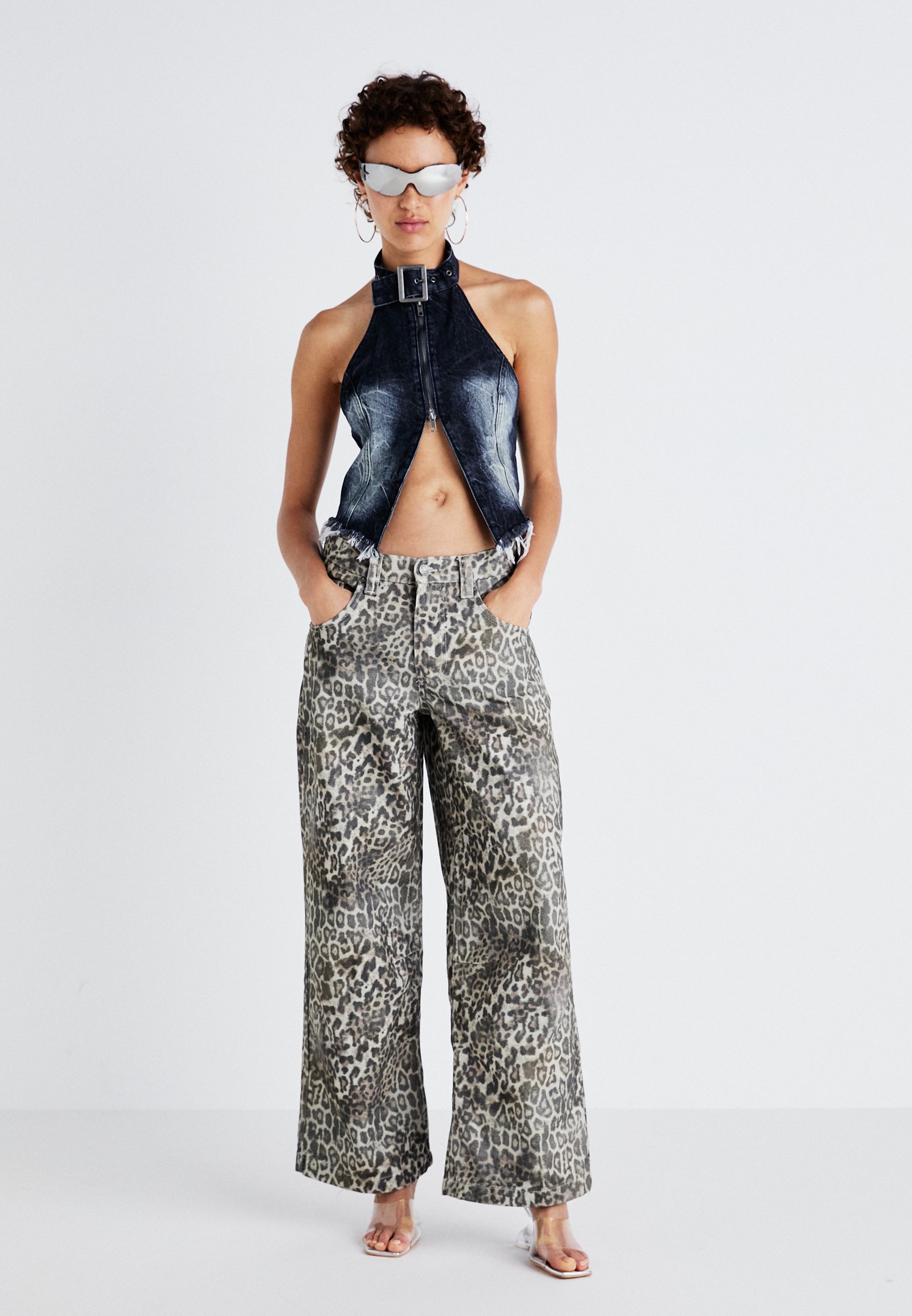 Jaded London LEOPARD COLOSSUS - Wide Leg - brown/marrone