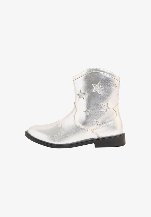 REGULAR FIT-STAR FLAT WESTERN – Cowboy-/Bikerstiefelette – silver