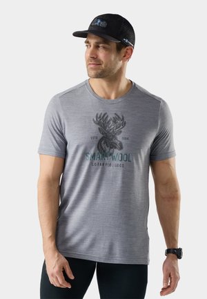 Smartwool, MEN'S MOOSE MODE ACTIVE SHORT SLEEVE GRA - Camiseta estampada - light gray heather