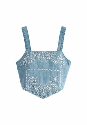 EMBROIDERED CAMI REGULAR FIT - Pluus - blue denim