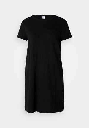 GAP Petite, SOLID TEE DRESS - Vestido ligero - true black
