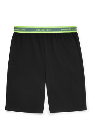 BAMBOO LOUNGE SHORTS - Nachtwäsche Hose - black and neon yellow