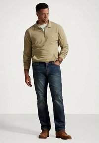 Polo Ralph Lauren Big & Tall LOOPBACK FLEECE QUARTER ZIP SWEATSHIR - Sweatshirt - khaki