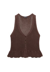 CUTWORK WITH BUTTONS - Weste - dark brown