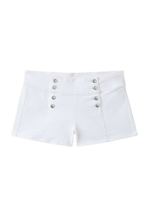 Stradivarius, BUTTON-DETAIL DENIM SHORTS - Short en jean - white