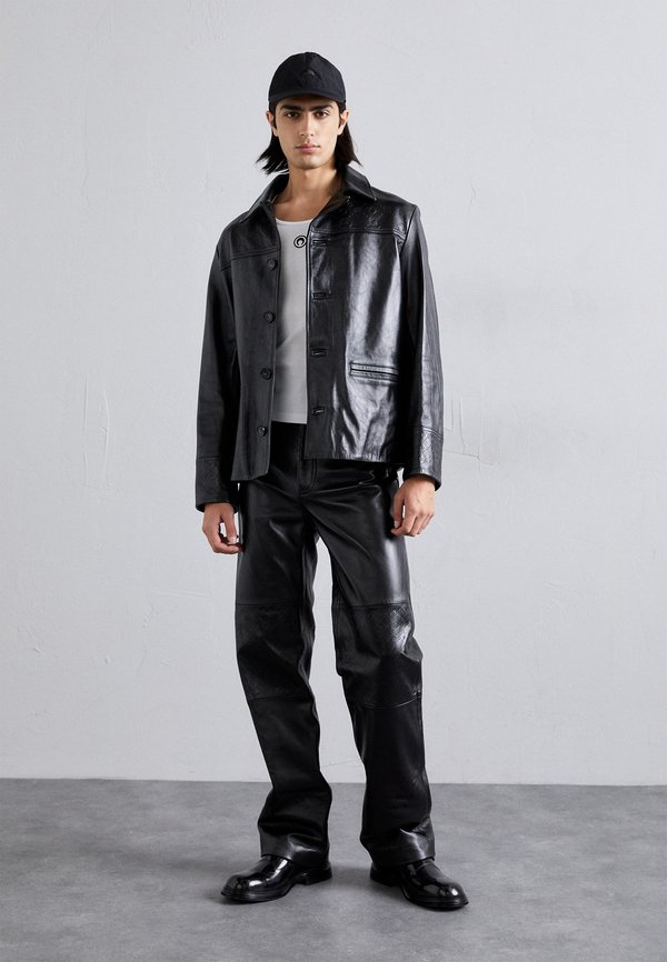 MOONOGRAM EMBOSSED BOXY JACKET - Leather jacket2