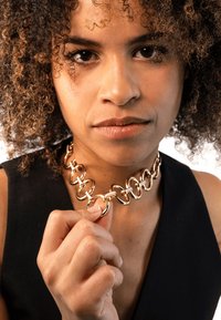 bangle up COLLIER EYELET - BLANC SABLE - Collier - gold coloured