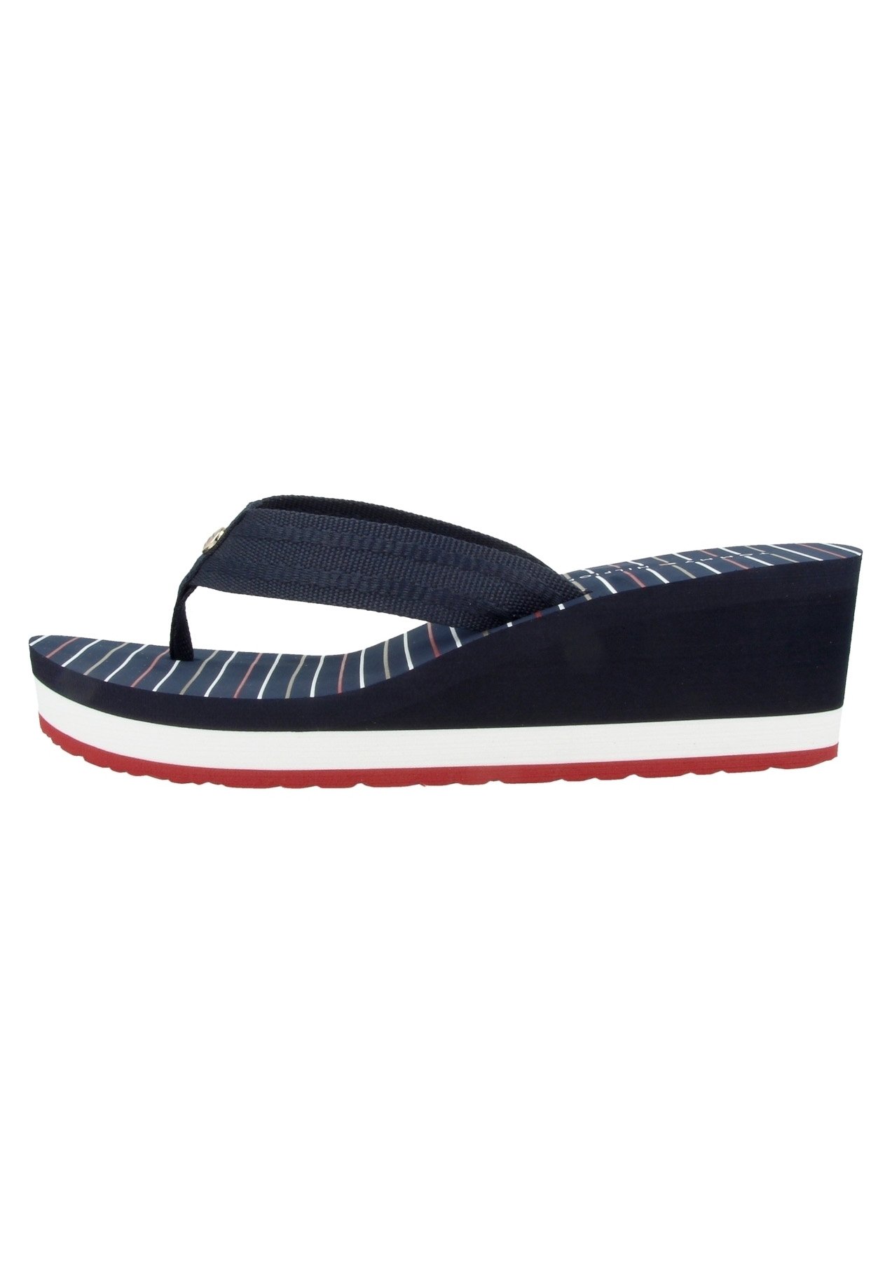 Tommy Hilfiger STRIPY FOOTBED BEACH - Badesandale - desert sky/blau -  Zalando.de