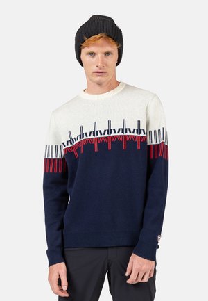 PATTERNED CREWNECK - Strickpullover - dark navy