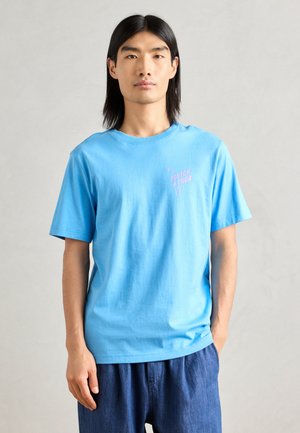 Scotch & Soda REGULAR FIT LEFT CHEST LOGO - T-shirt med print - aqua blue