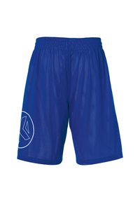 Blaue Mesh-Shorts mit elastischem Bund und einem weißen Logo-Detail auf der linken Seite. Entworfen f�ür Atmungsaktivität und Komfort.