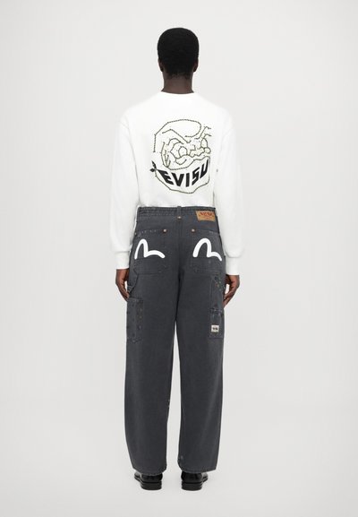 Evisu SEAGULL PRINT PANTS - Blugi loose fit - grey